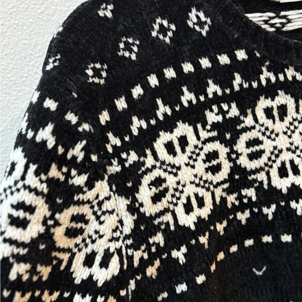 Alfred Dunner Embroidered Ice Skater Fair Isle Zip Cardigan M - Picture 5 of 11